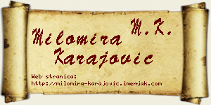Milomira Karajović vizit kartica